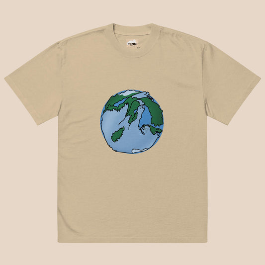 Planet Finn Oversized faded t-shirt
