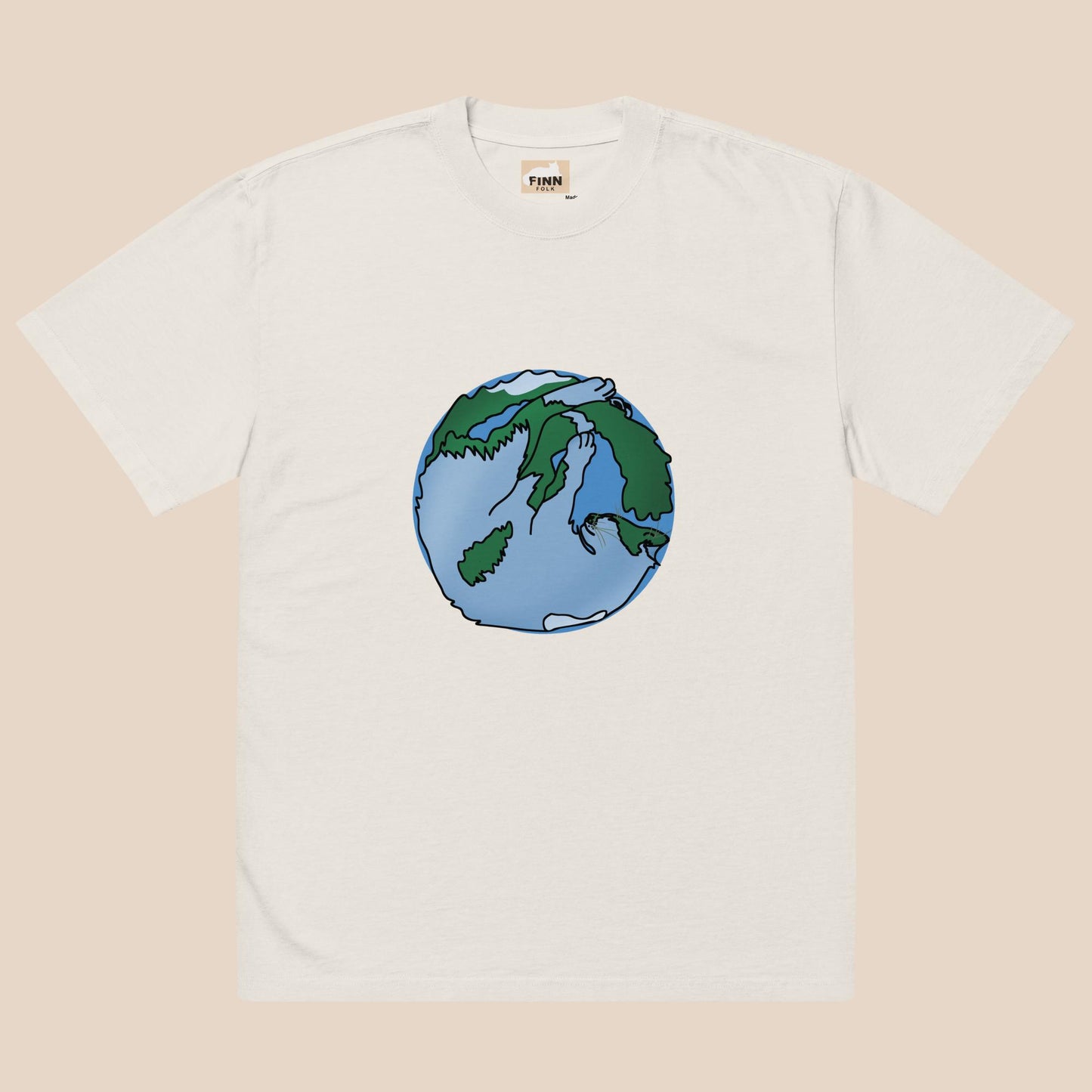 Planet Finn Oversized faded t-shirt