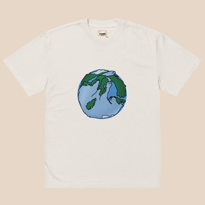 Planet Finn Oversized faded t-shirt