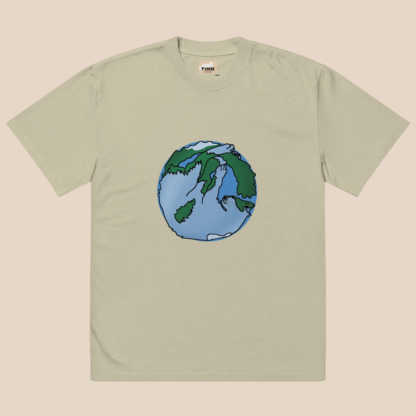 Planet Finn Oversized faded t-shirt