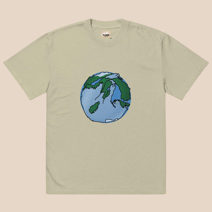 Planet Finn Oversized faded t-shirt