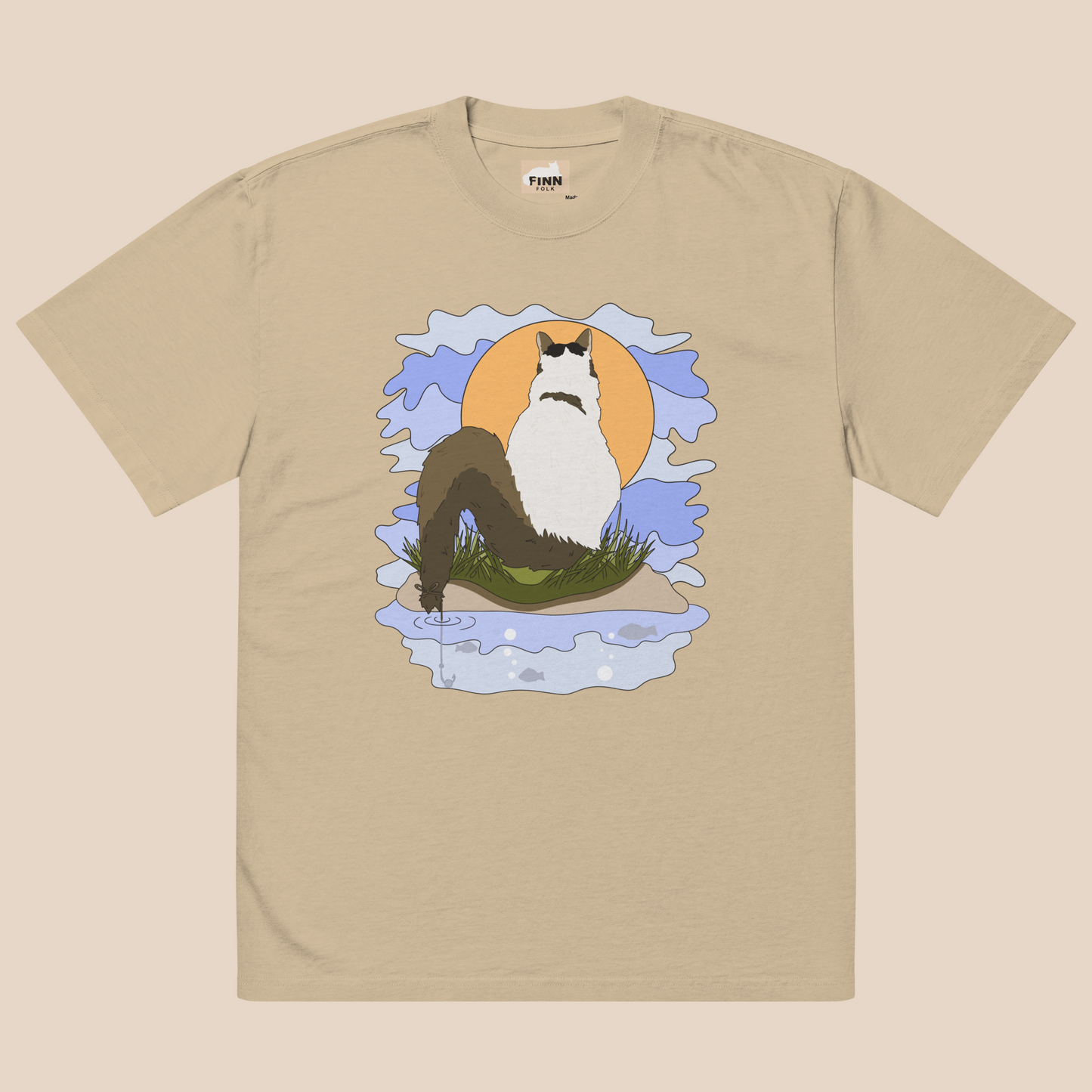 Finn Fishercat Oversized faded t-shirt