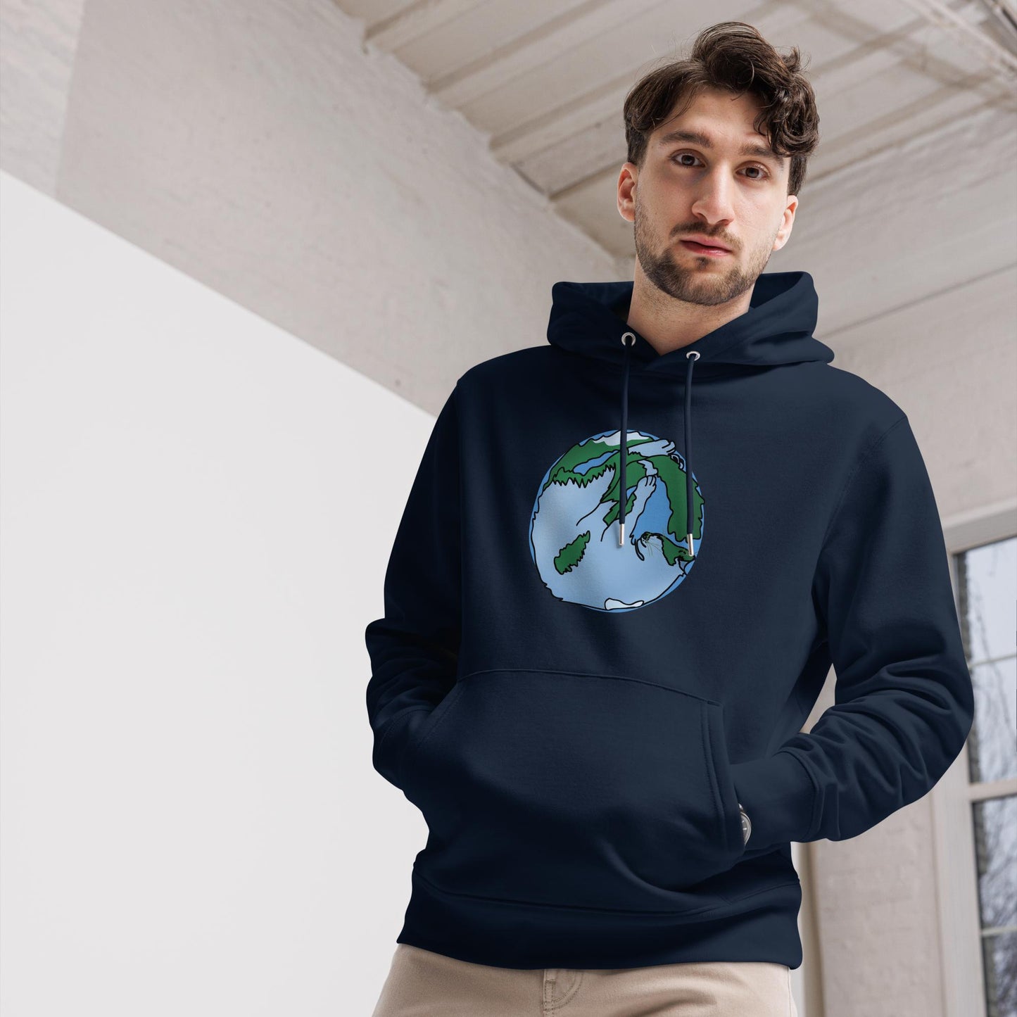 Cat Planet Finn essential eco hoodie